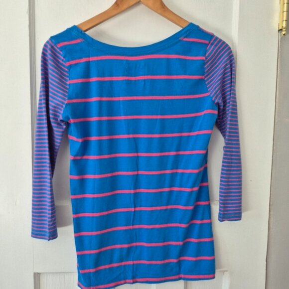 Hollister Y2K Blue and Pink Striped Scoop Neck Top Sz XS - Picture 5 of 9
